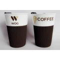 Wholesale Ceramic Coffee Mug with Plastic Lid and Silicon Sleeve